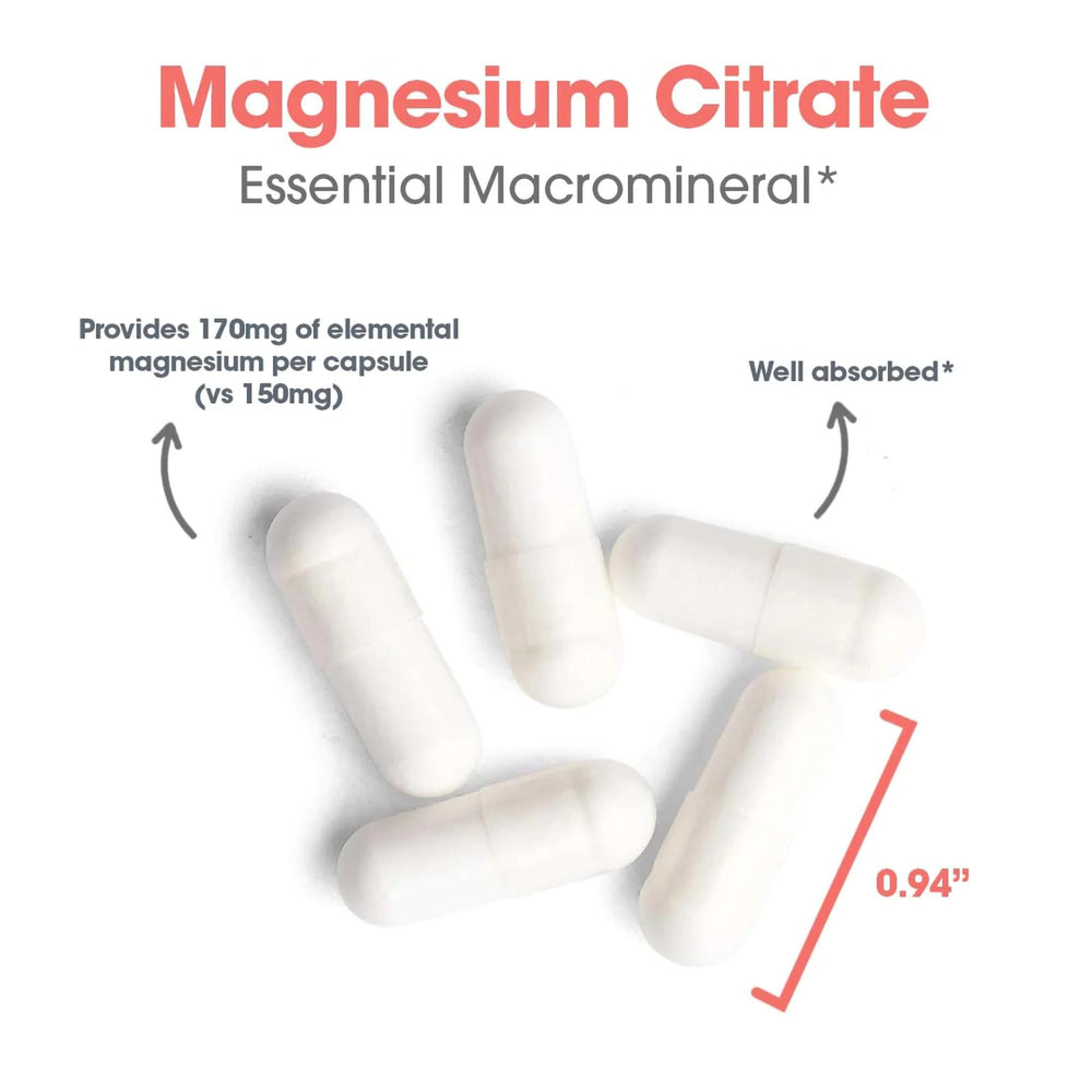Nutricology Magnesium Citrate packaging with gluten-free icon.