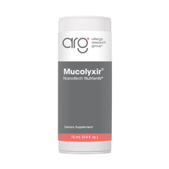 Nutricology Mucolyxir bottle front for easy, on-the-go dosing.