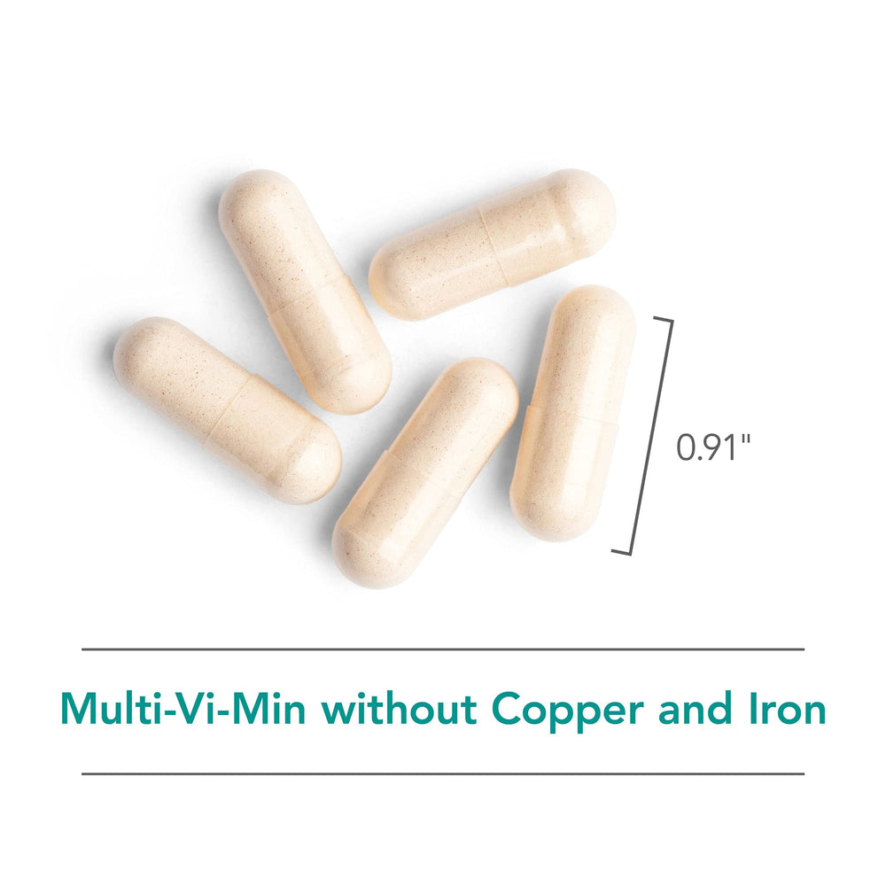 Nutricology Multi-Vi-Min bottle on desk for easy access during the day.
