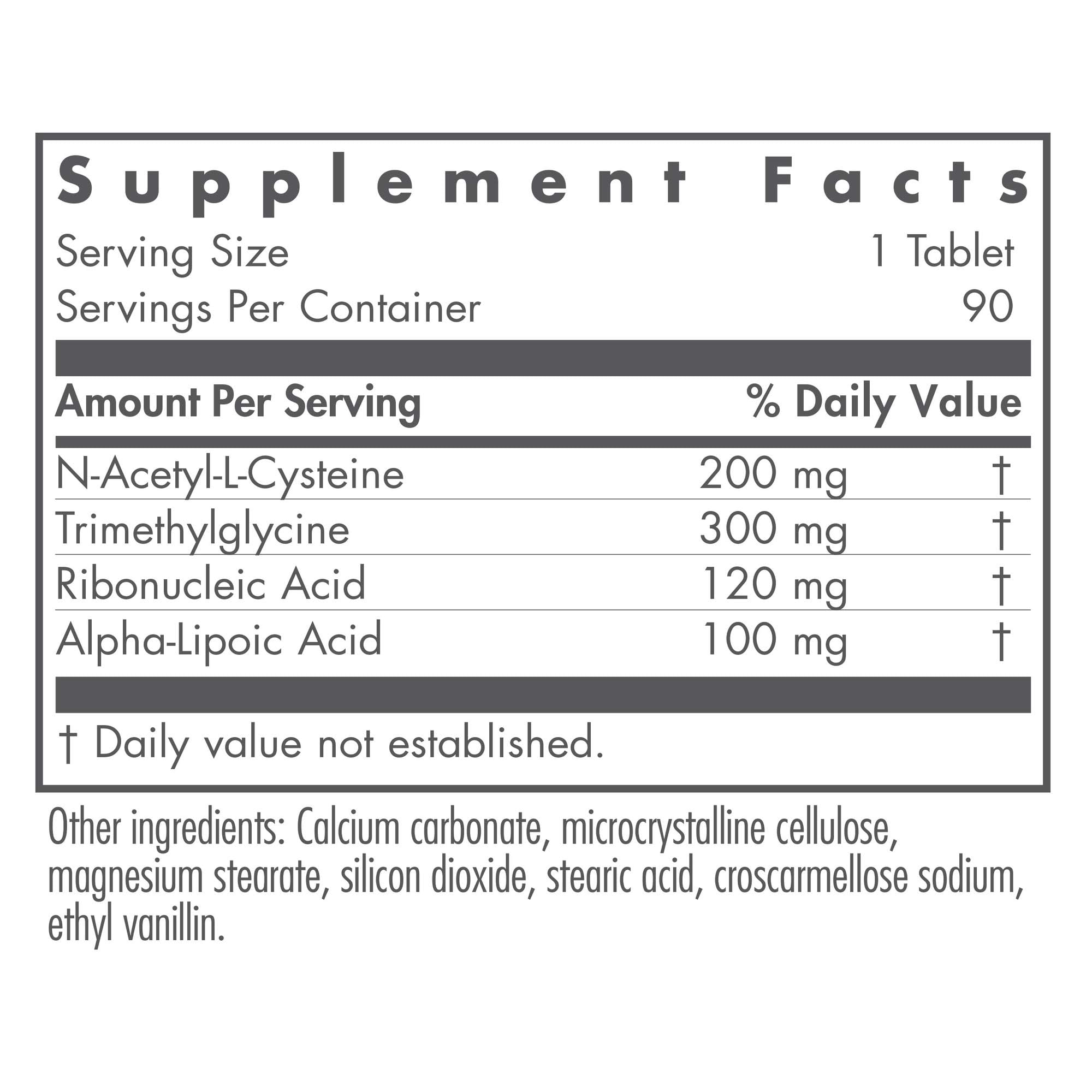 Nutricology NAC enhanced tablets closeup showing tablet form and pure NAC.