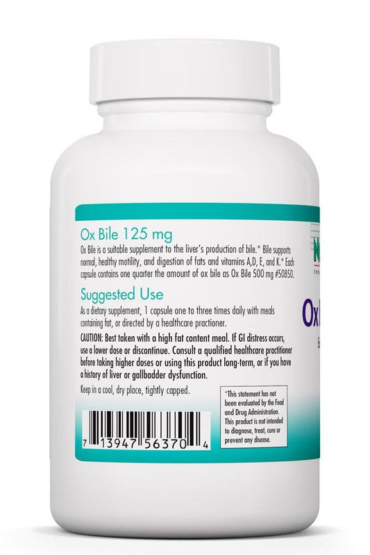 NutriCology Ox Bile capsules—easy daily capsules supporting fat breakdown.