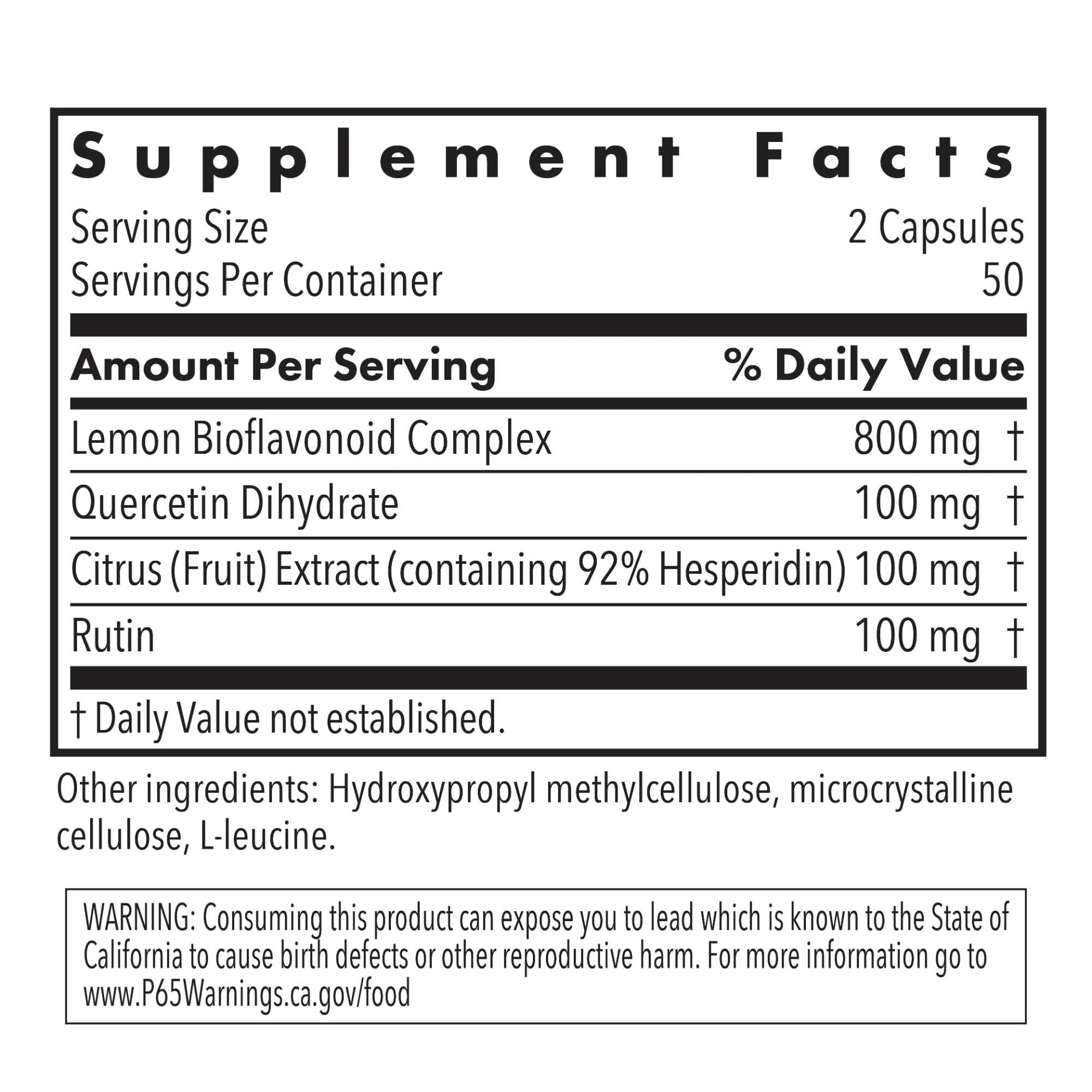 Nutricology Quercetin Bioflavonoids capsules-closeup shows convenient capsules for meals