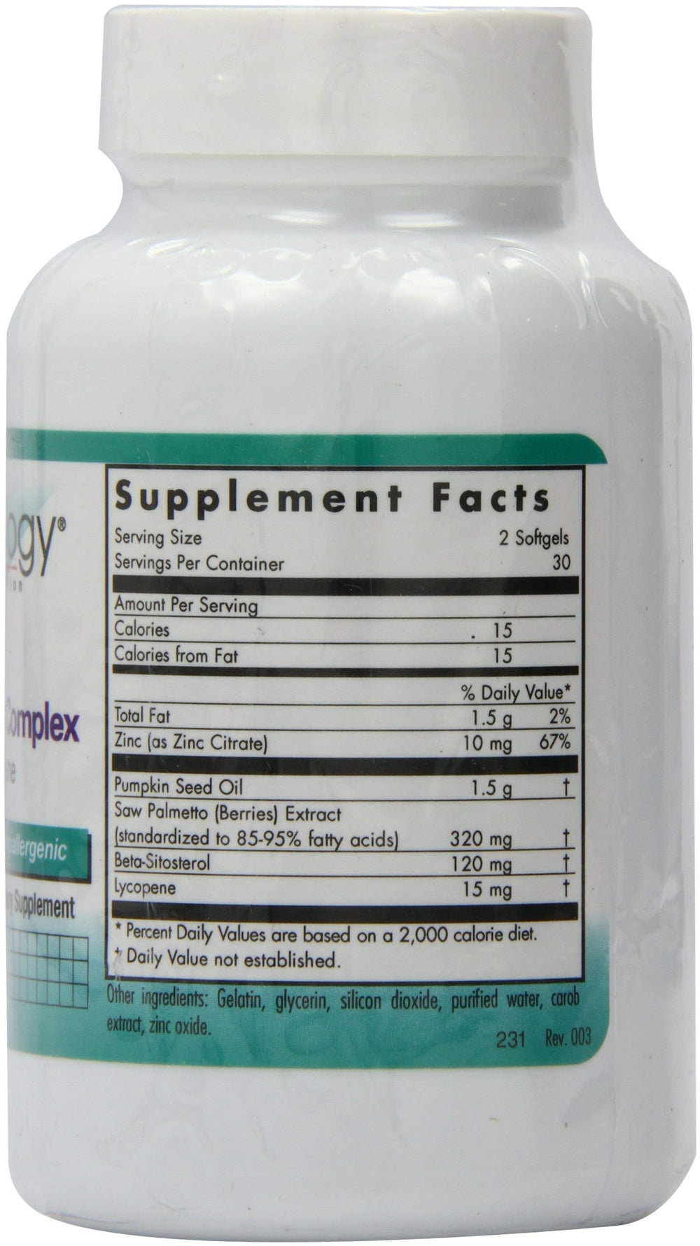 Nutricology Saw Palmetto Complex softgels in hand ready for daily use.