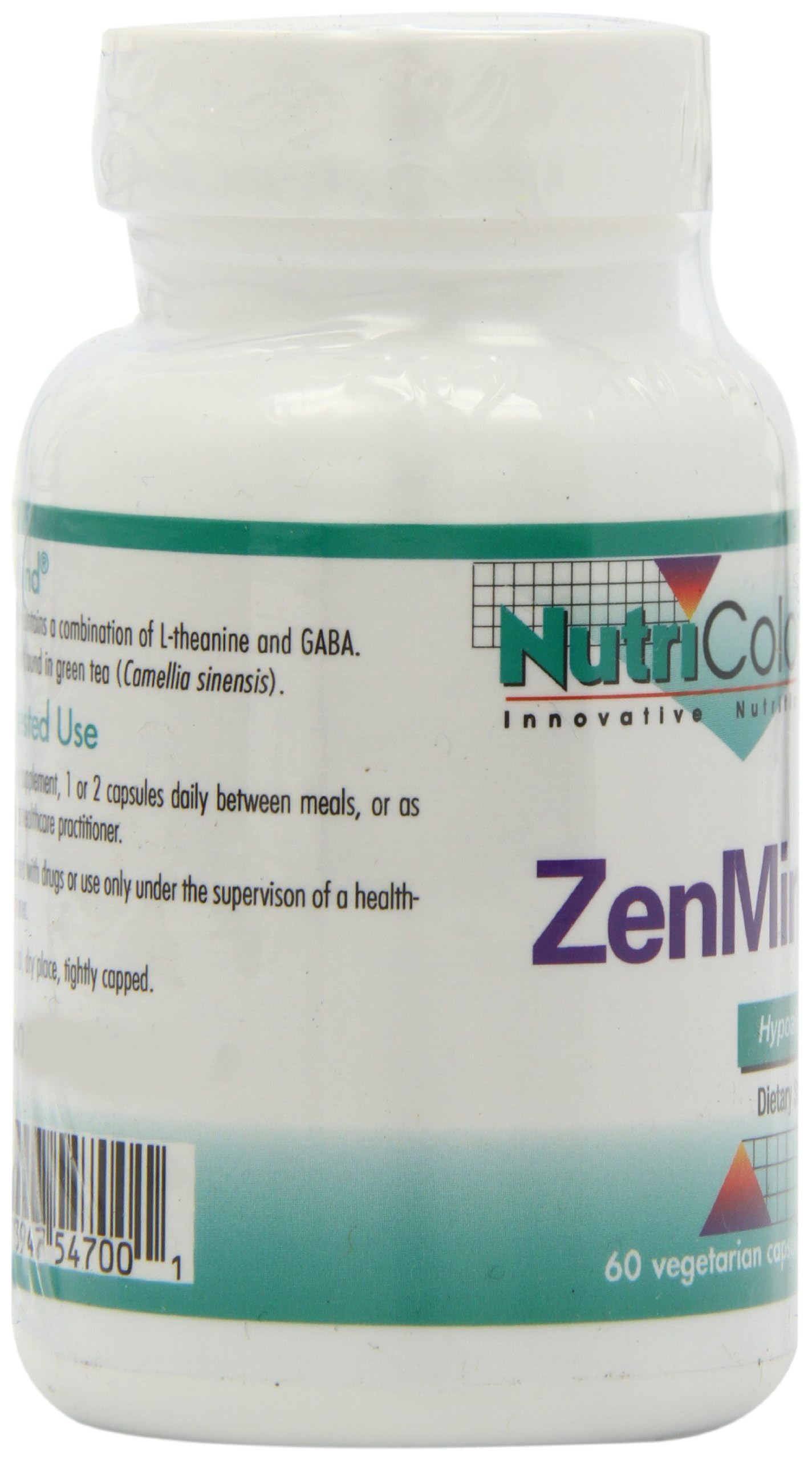 Nutricology ZenMind Supplement – Calmness Support with GABA & L-Theanine | Hypoallergenic, Vegetarian Capsules (60 Count) - Allergy Research Group