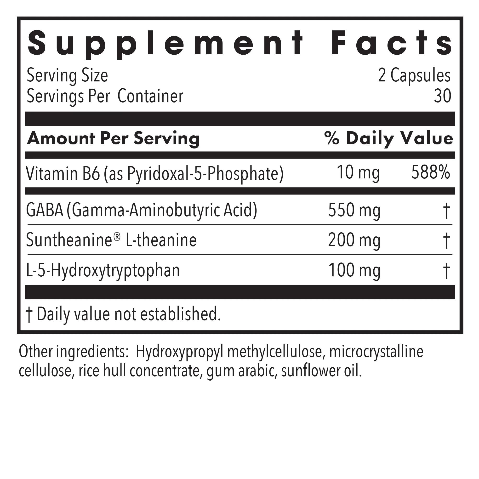 Nutricology ZenMind capsules close-up highlights GABA and L-Theanine.