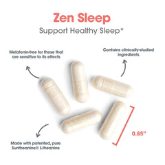 ZenMind ingredients highlight GABA and L-Theanine for calm mood.
