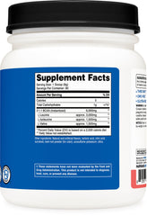 Nutrition label on Nutricost BCAA bottle detailing ingredients