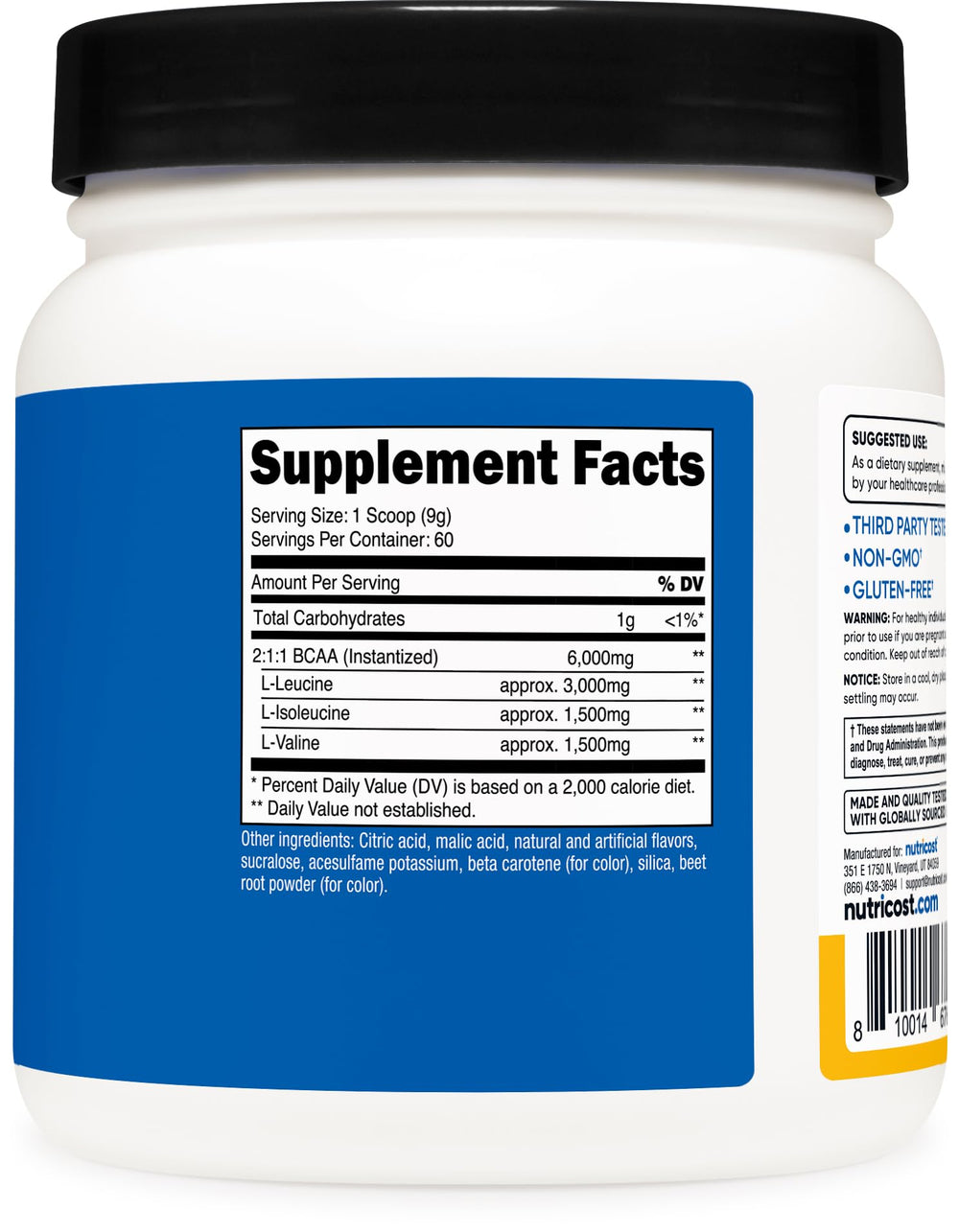 Nutricost BCAA Orange Mango shaker for gym-ready blends