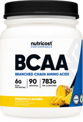 Nutricost BCAA Pineapple tub front for daily training support.