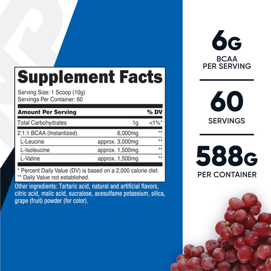 Nutricost BCAA grape scoop for easy, precise dosing.