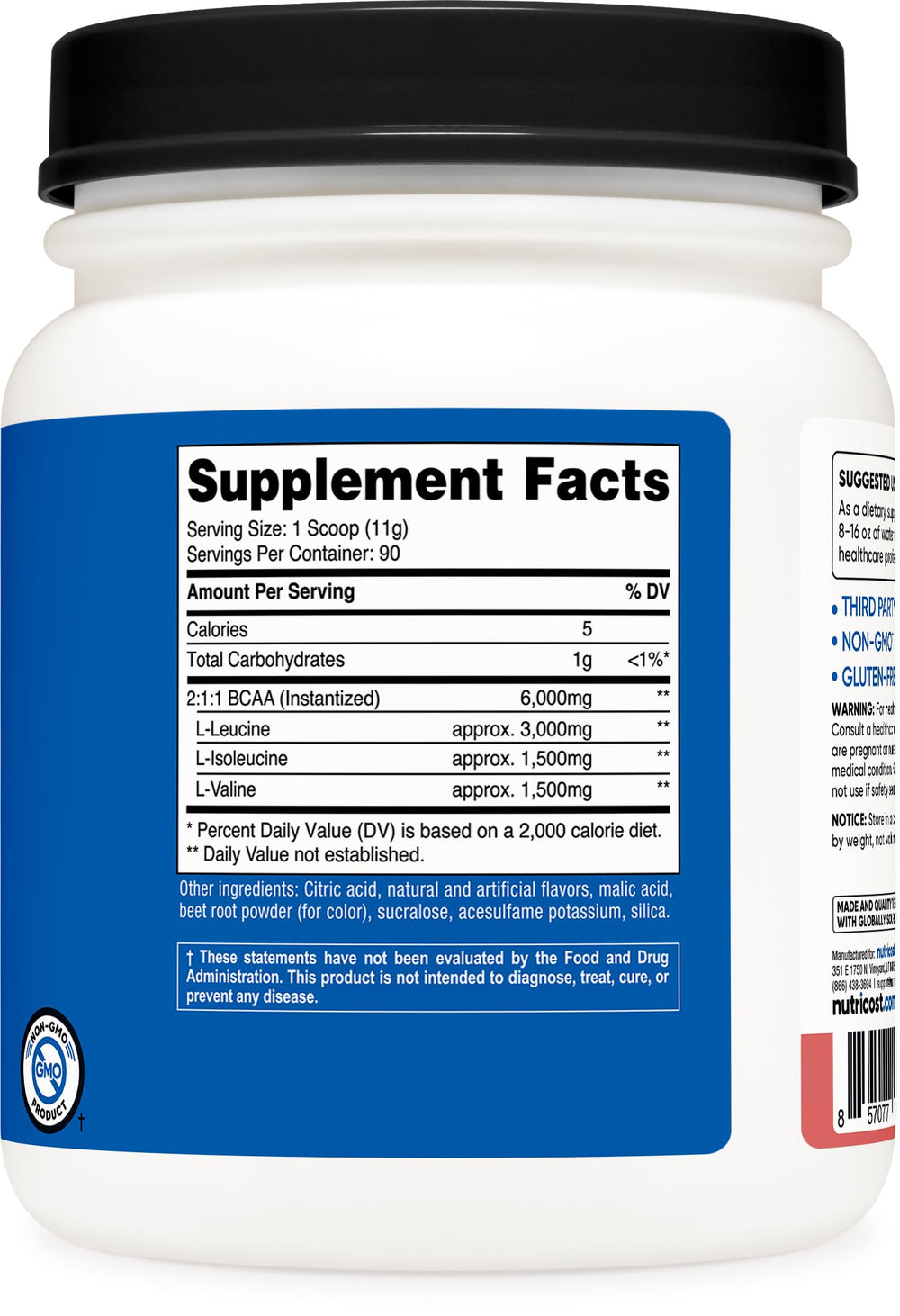 Nutricost BCAA Raspberry Lemonade glass with prepared drink ready to sip