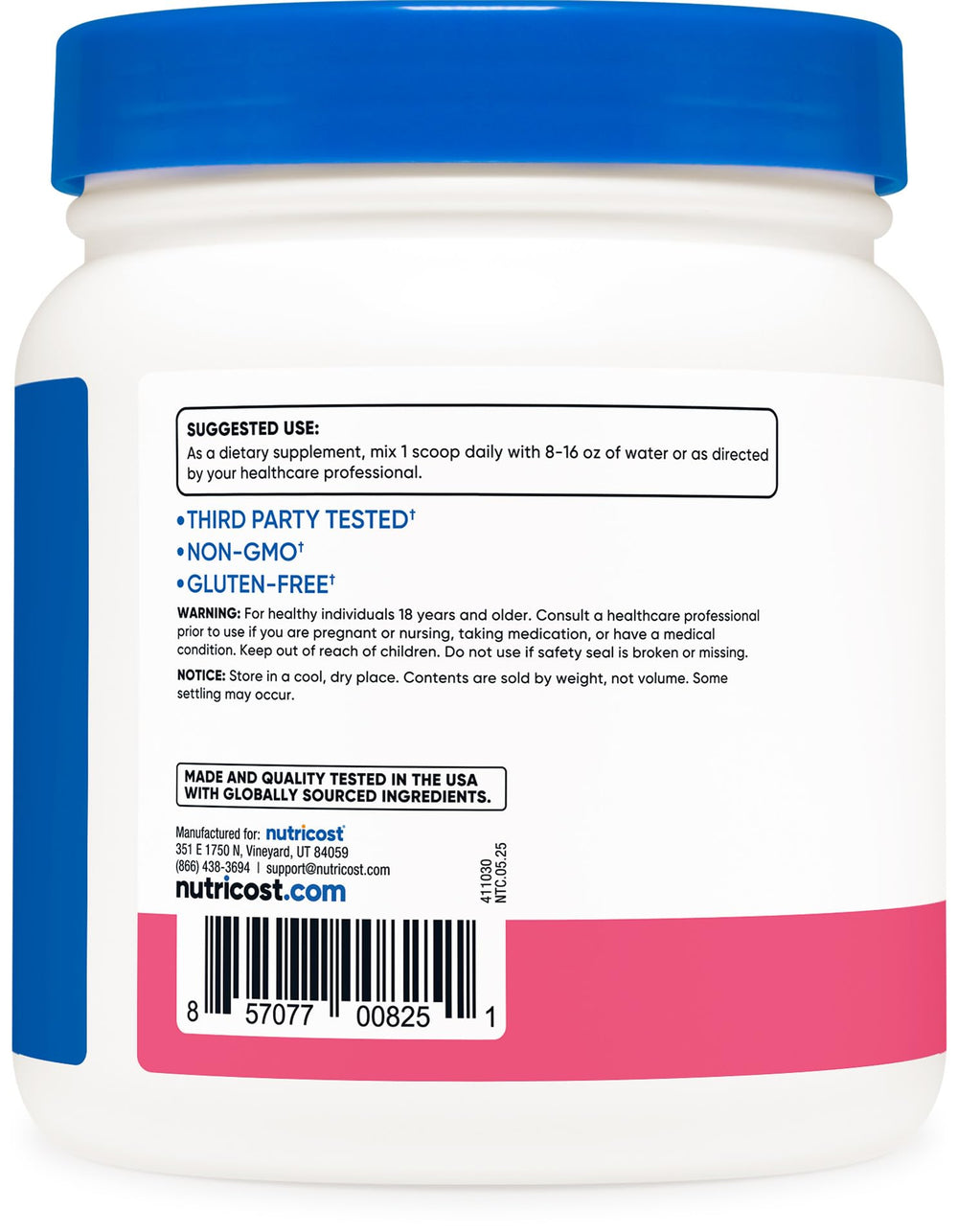 Nutricost BCAA powder raspberry lemonade mix in glass for a refreshing workout drink