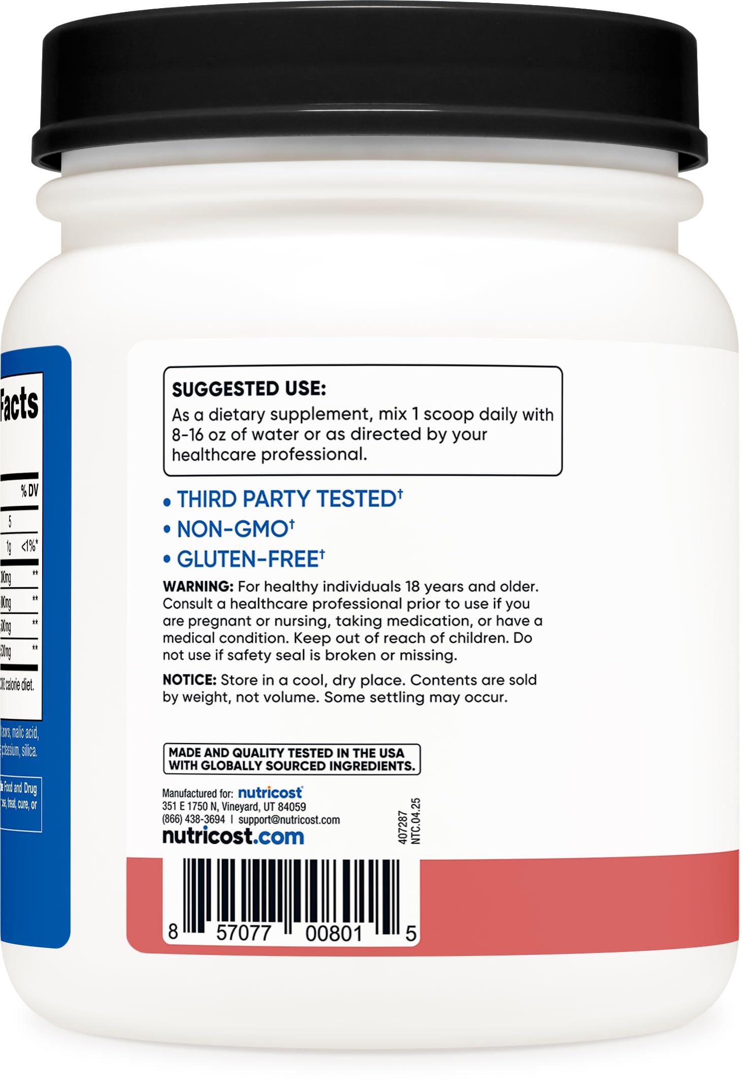Nutricost BCAA Raspberry Lemonade serving scoop for precise measurement