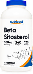 Nutricost Beta Sitosterol 240 softgels bottle shows 120-serving supply