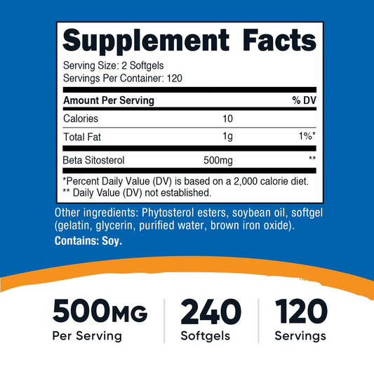 Nutricost Beta Sitosterol 240 softgels cap close-up highlighting capsules