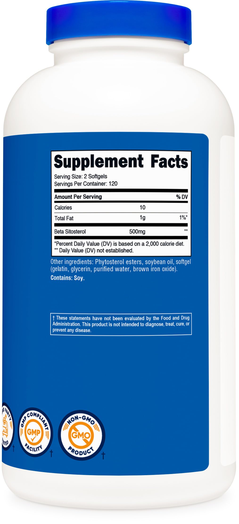 Nutricost Beta Sitosterol 240 softgels in daily routine setup with water