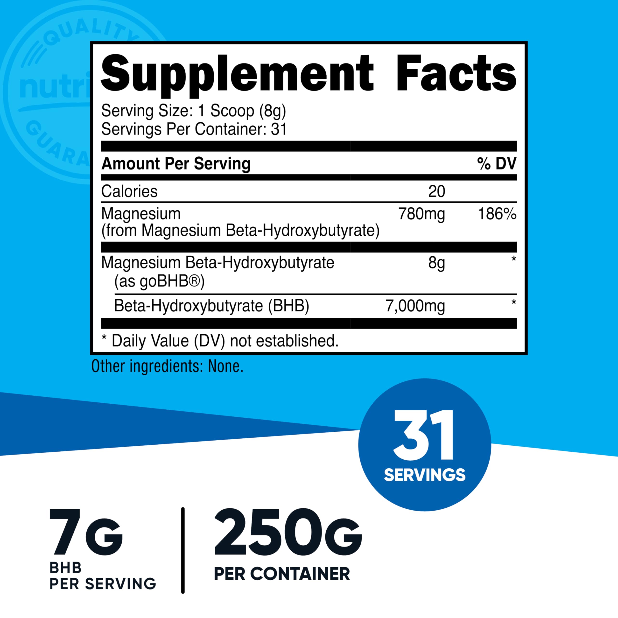 Nutricost BHB salts serving scoop for easy keto portion control