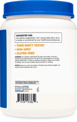 Nutricost brand label close-up on L-Arginine container highlighting quality