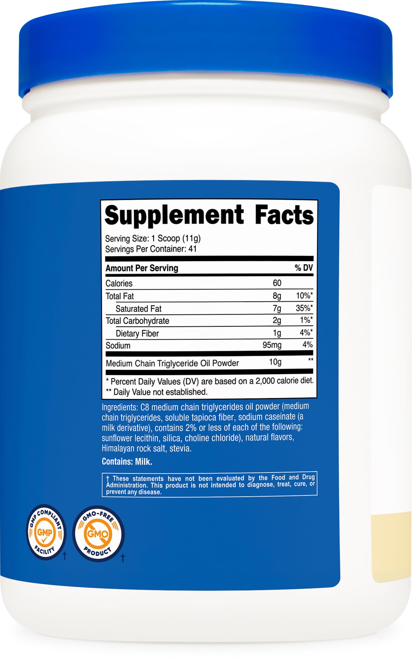 Nutricost packaging highlights non-GMO gluten-free quality in GMP facility