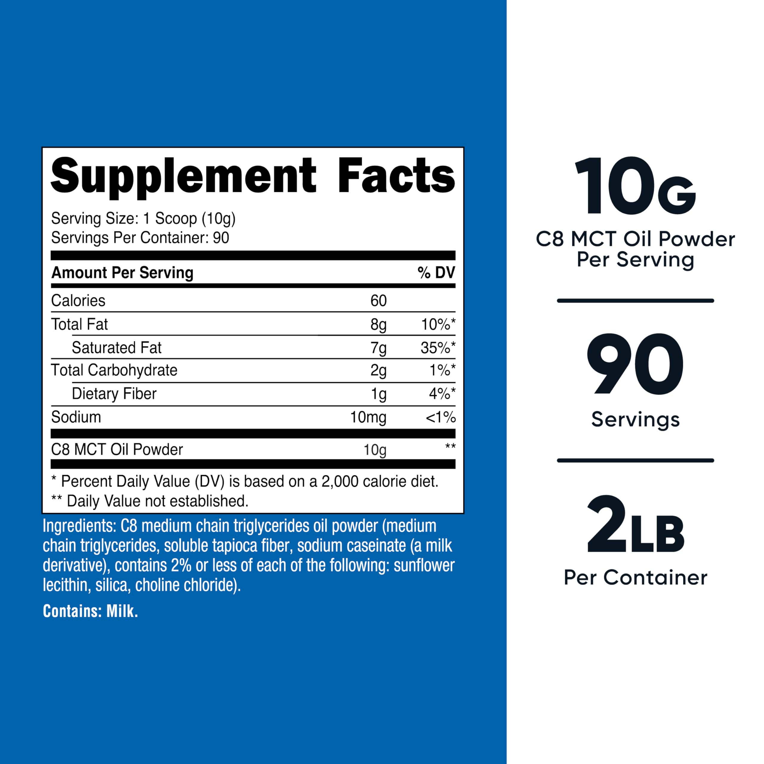Nutricost C8 MCT Oil Powder included scoop for easy serving