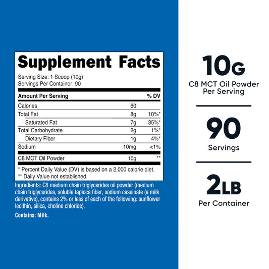 Nutricost C8 MCT Oil Powder included scoop for easy serving