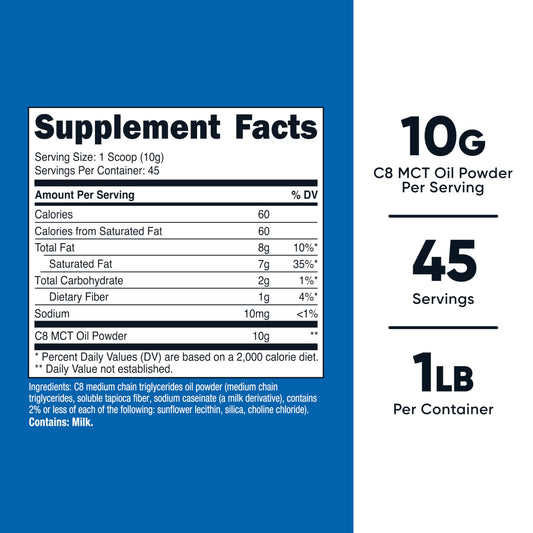 Nutricost C8 MCT Powder scoop for easy, precise serving