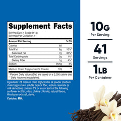 Nutricost C8 MCT Oil Powder scoop demonstrates convenient one-scoop serving