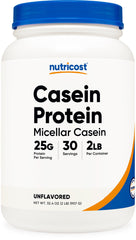 Nutricost Casein Protein Powder 2lb bottle front, ideal for daily post-workout shakes