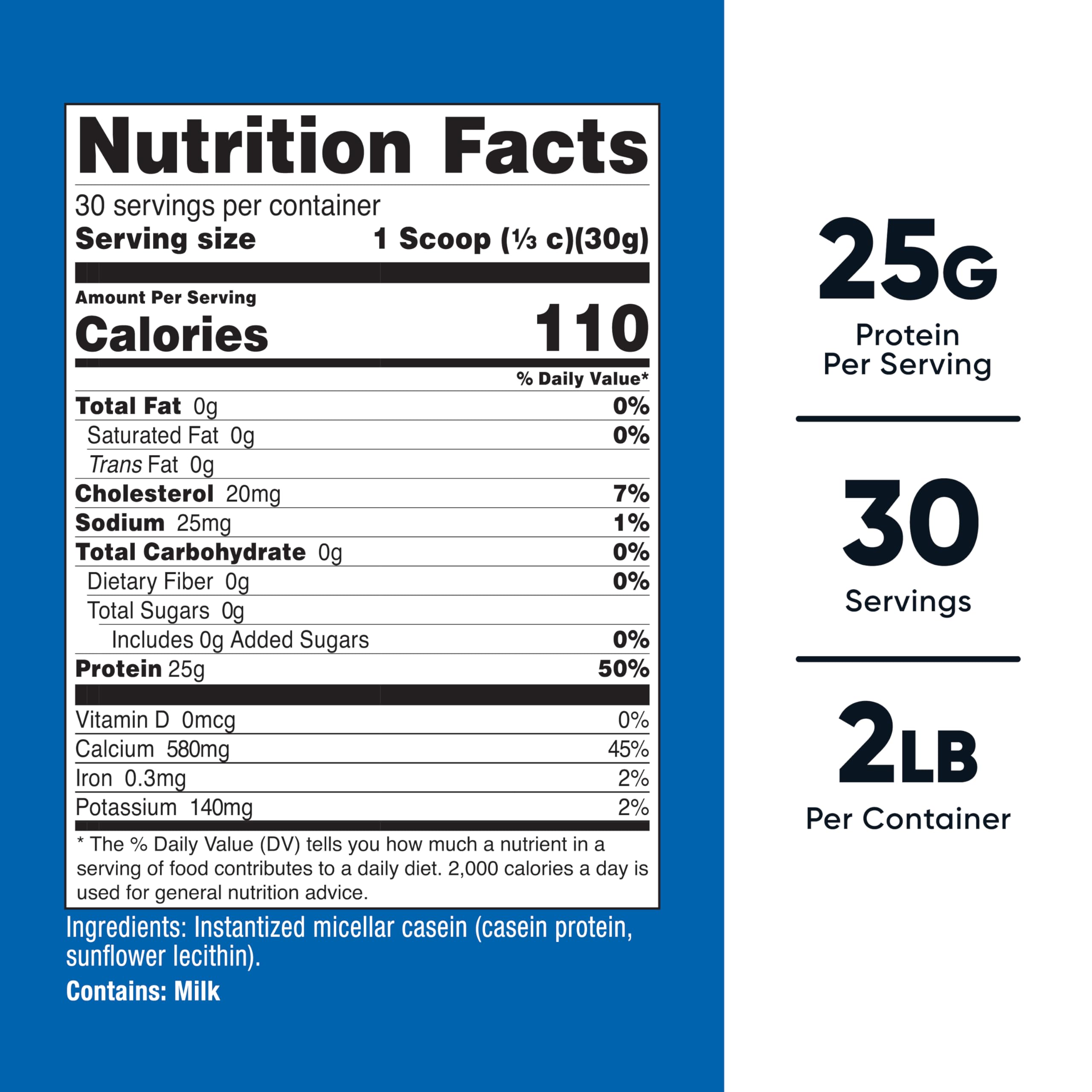 Nutricost Casein powder serving scoop, precise 1-scoop serving for consistent protein