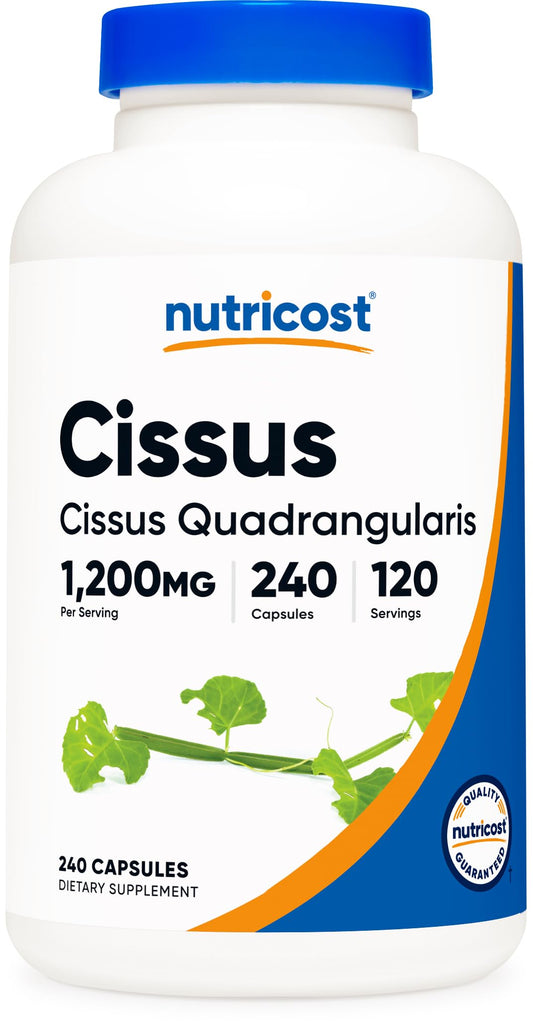 Nutricost Cissus Quadrangularis bottle-front with 240 veggie capsules for daily use