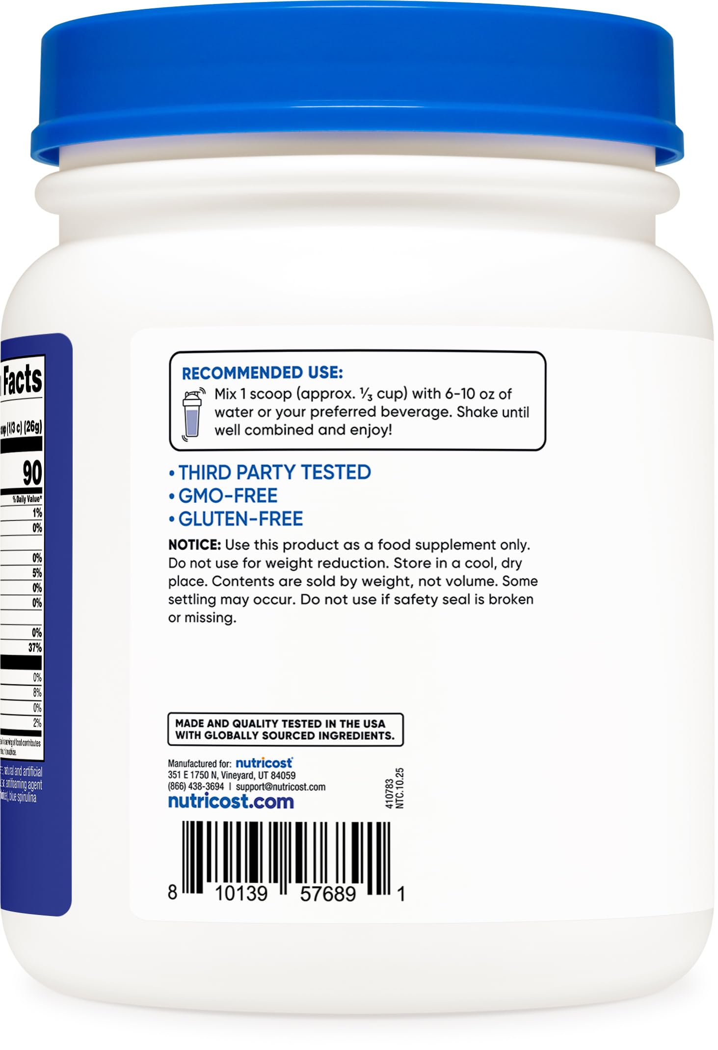 Nutricost Clear Whey Berry Blast manufacturing in NSF GMP facility.