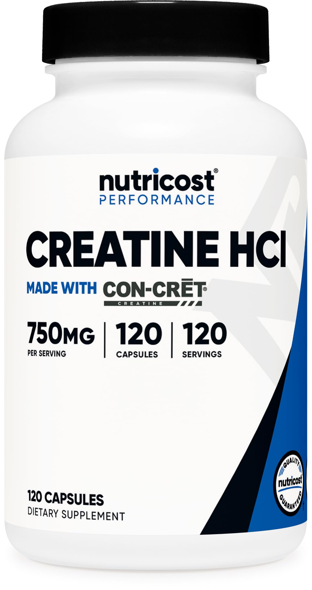 Nutricost Creatine HCl bottle showing 120 capsules for daily workouts
