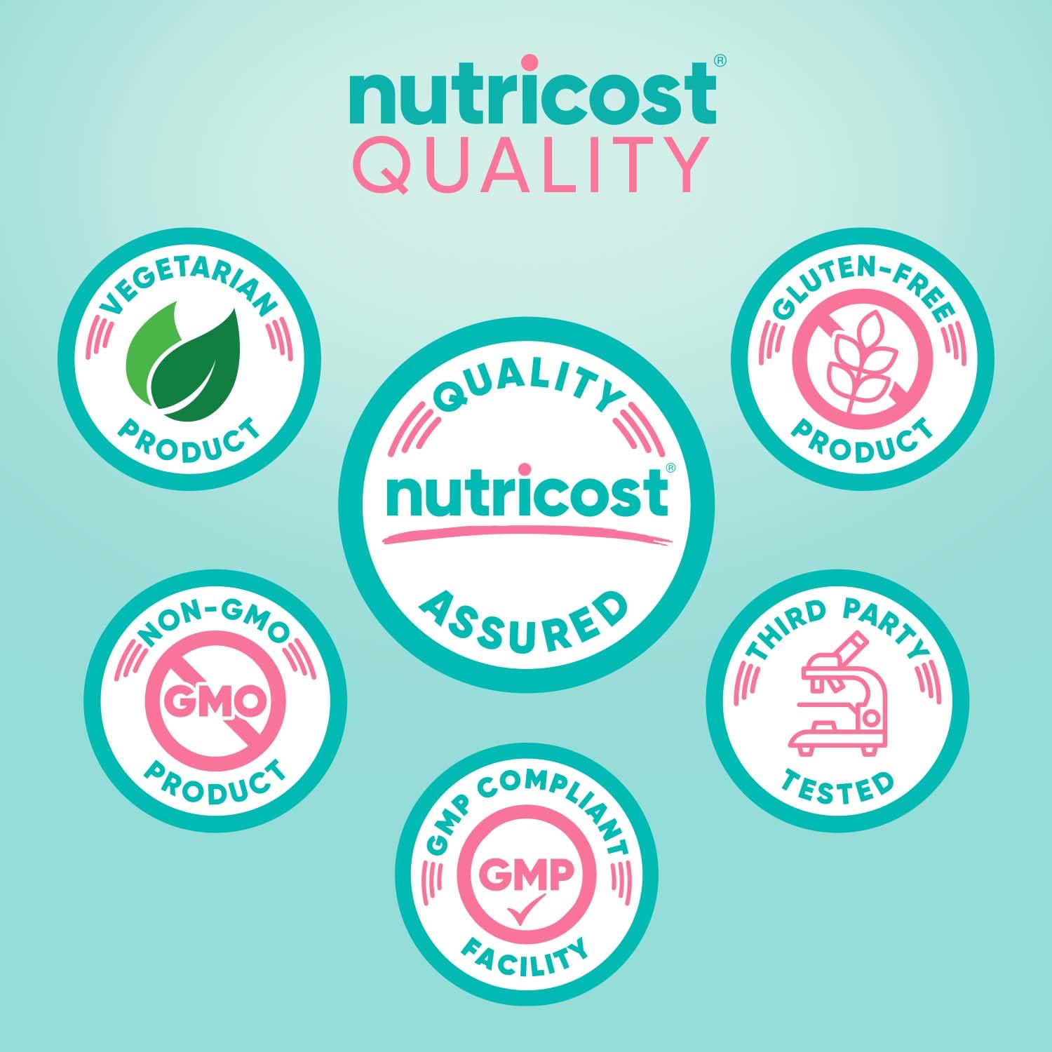 Label close-up showing vegetarian-friendly, non-GMO, gluten-free claims.