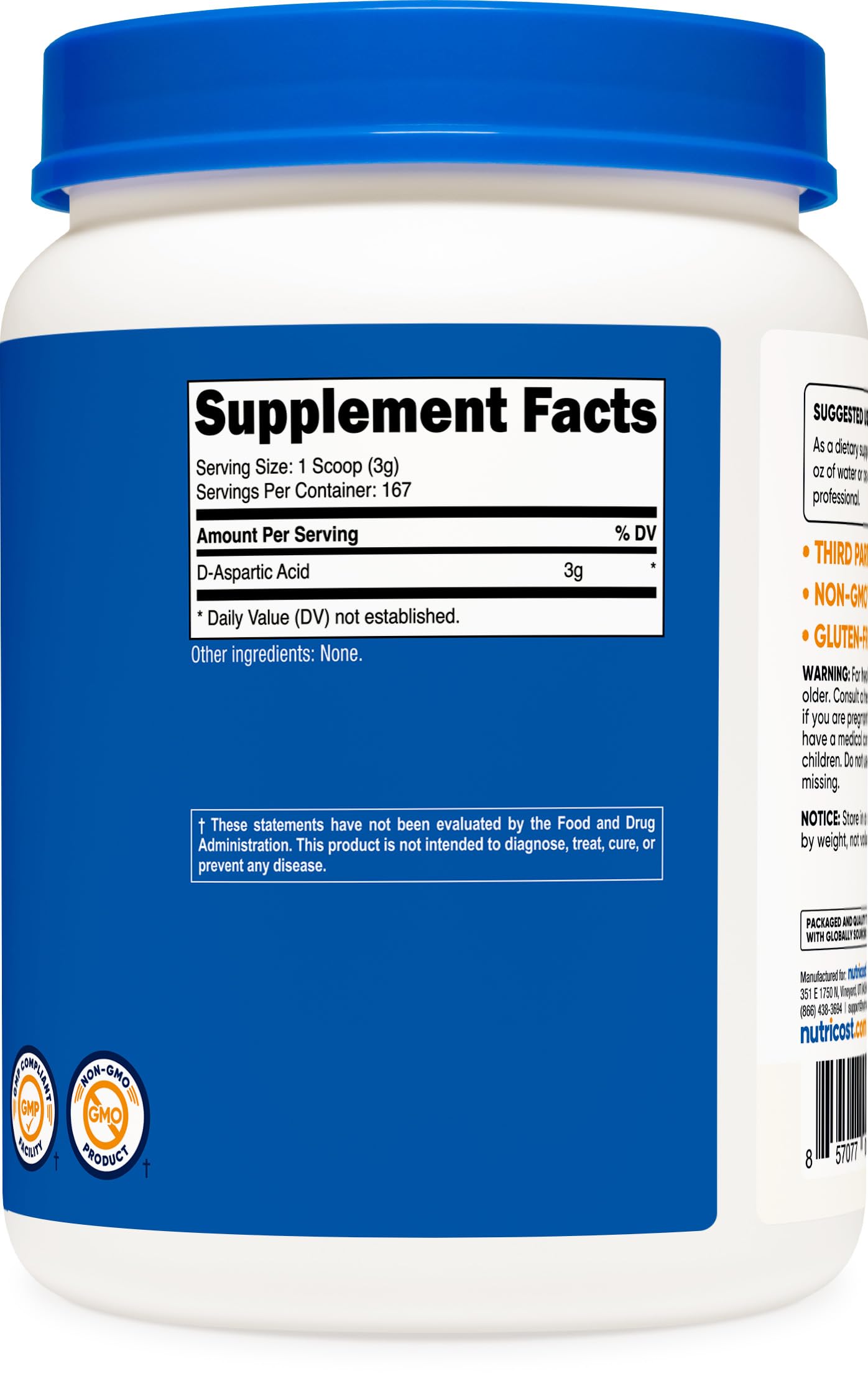 Nutricost DAA powder being poured into a shaker for easy mixing