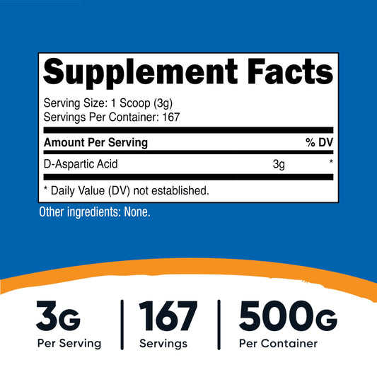 Nutricost DAA powder scoop included for precise 3g servings