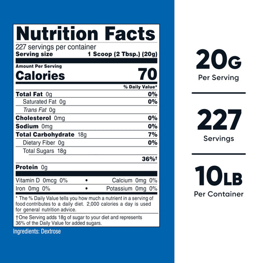 Pouring Nutricost Dextrose powder, ideal for light sweetness in baked goods.