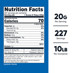 Pouring Nutricost Dextrose powder, ideal for light sweetness in baked goods.
