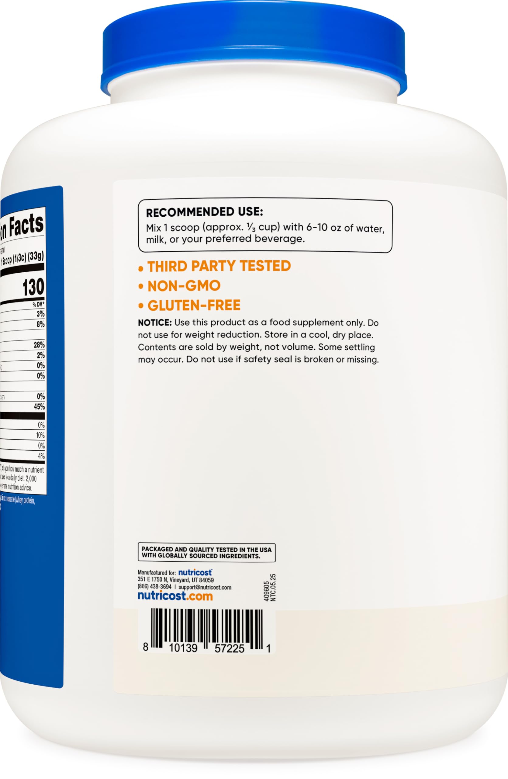 Nutricost facility sign emphasizes GMP and FDA registration
