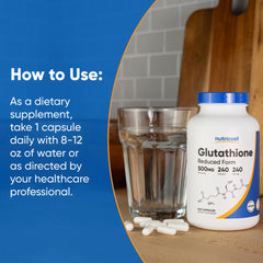 Nutricost Glutathione capsules angle shot showing compact design