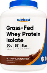 Nutricost grass-fed chocolate whey bottle for post-workout fueling