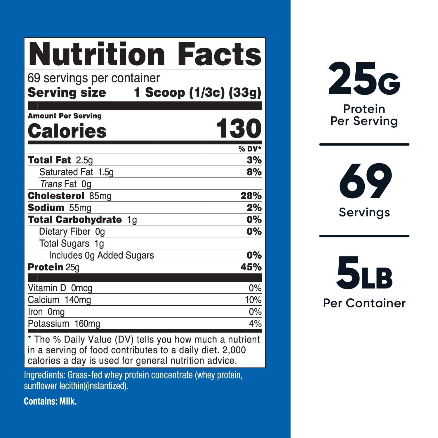Nutricost whey protein label highlights purity and certification