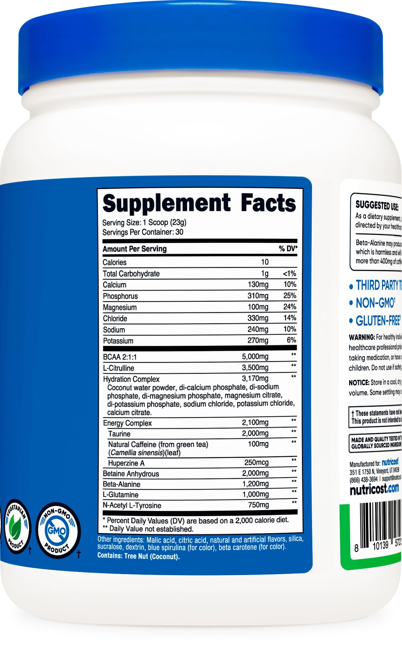 Nutricost intra green apple servings pack showing convenient on-the-go option.