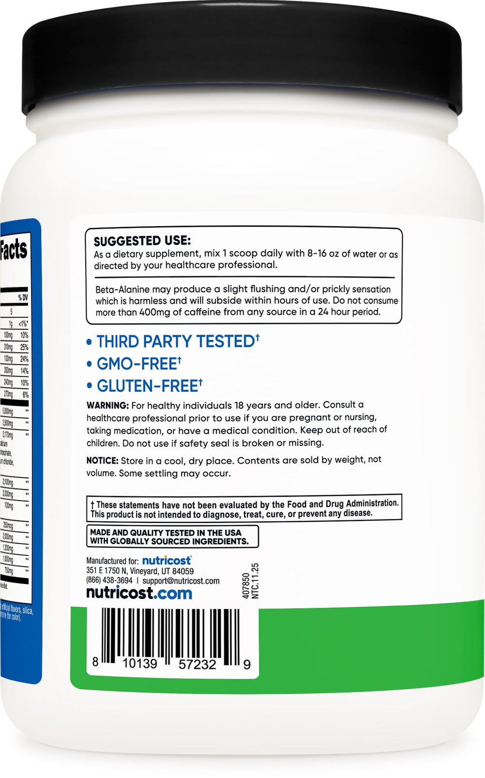 Nutricost intraentrenamiento polvo, textura fina al disolver en agua.