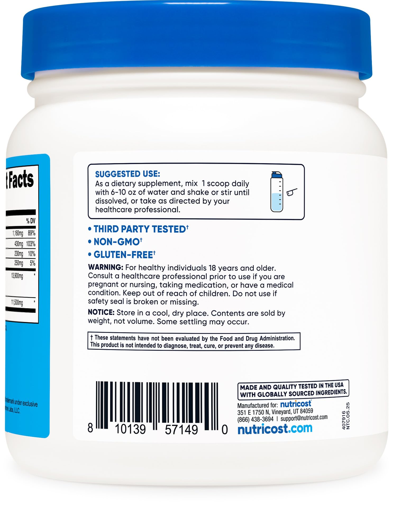 Nutricost Keto BHB 4-in-1 NSF-certified facility emblem.