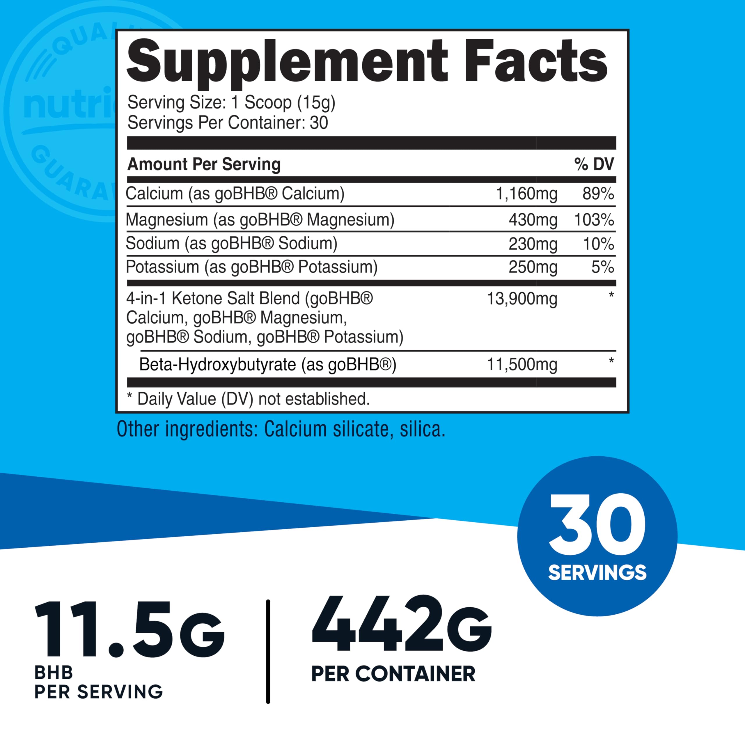 Nutricost Keto BHB 4-in-1 scoop included for easy dosing.