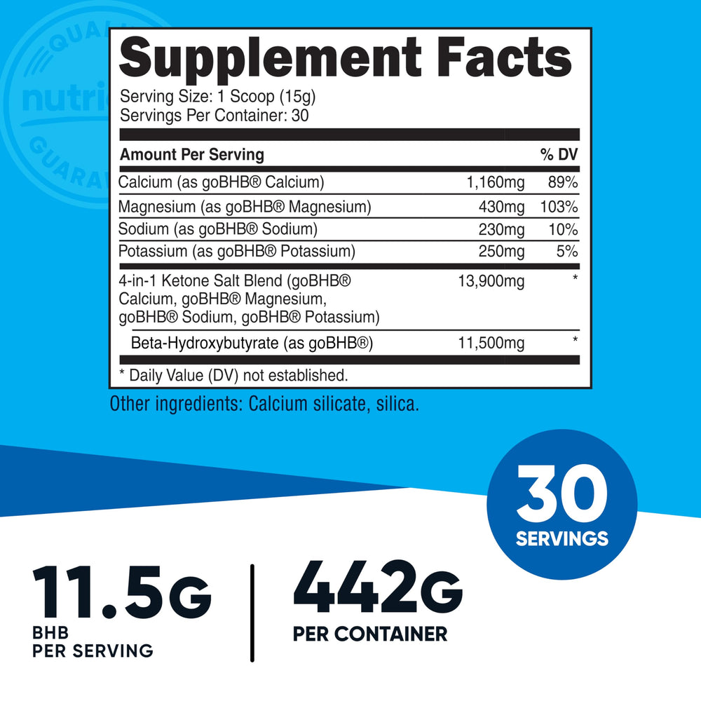 Nutricost Keto BHB 4-in-1 scoop included for easy dosing.
