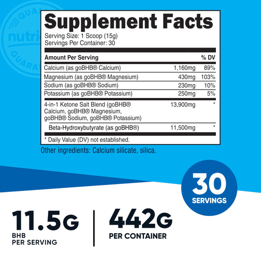 Nutricost Keto BHB 4-in-1 scoop included for easy dosing.