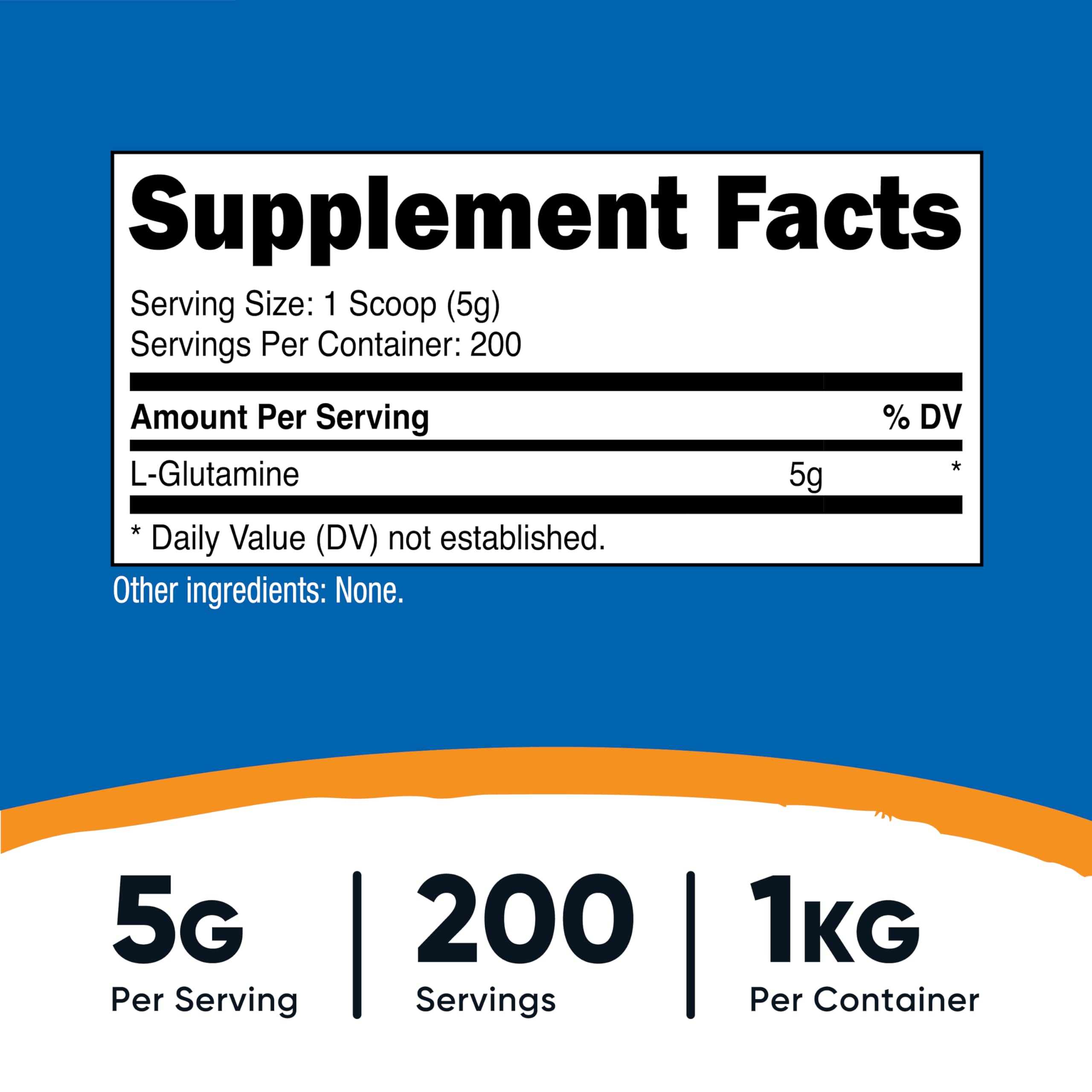 Nutricost L-Glutamine Powder scoop for easy dosing in vegan routines