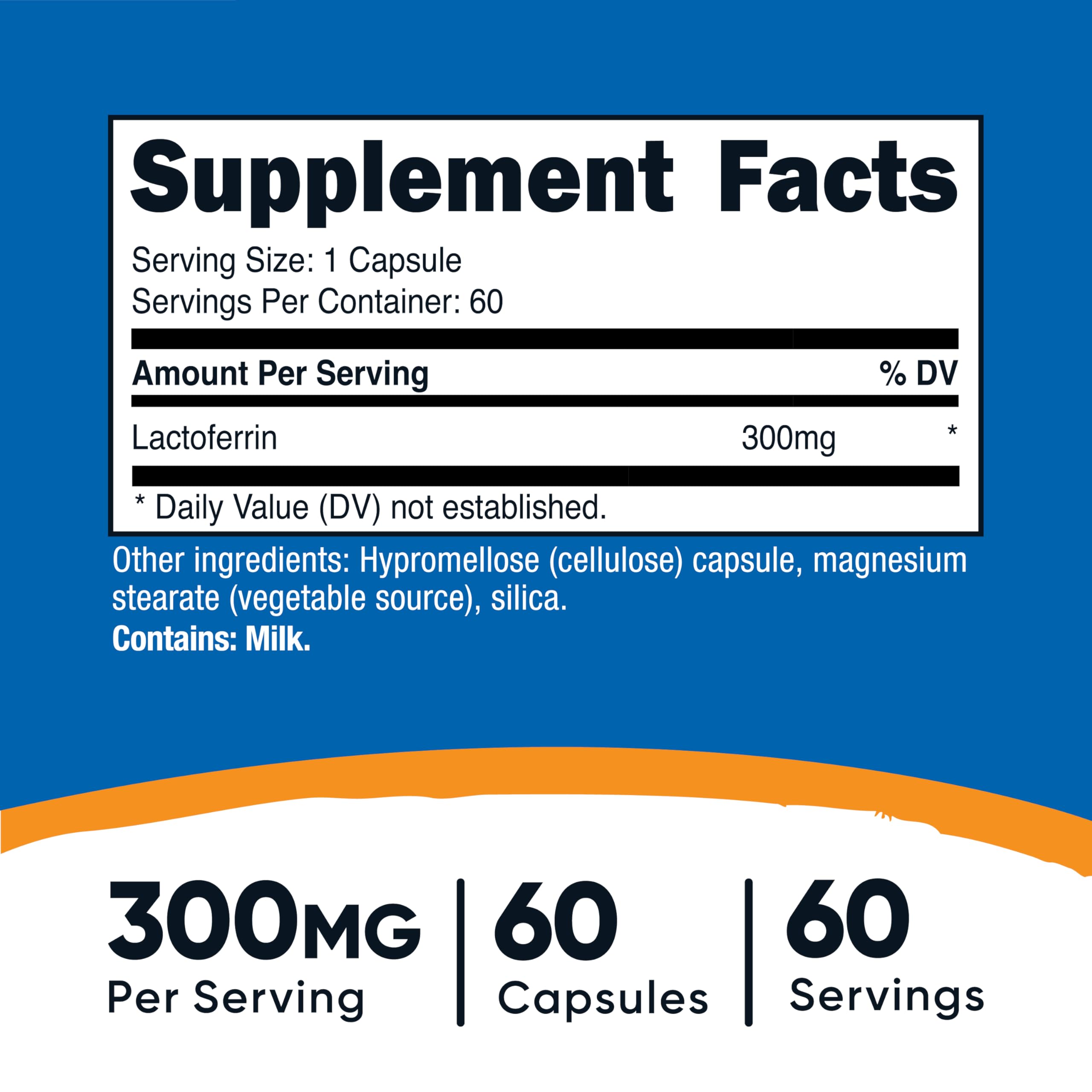 Nutricost Lactoferrin capsules close-up of capsules for easy daily dosing