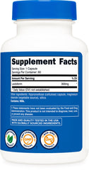Nutricost Lactoferrin ingredients label indicating vegetarian-friendly GMP-standard manufacturing